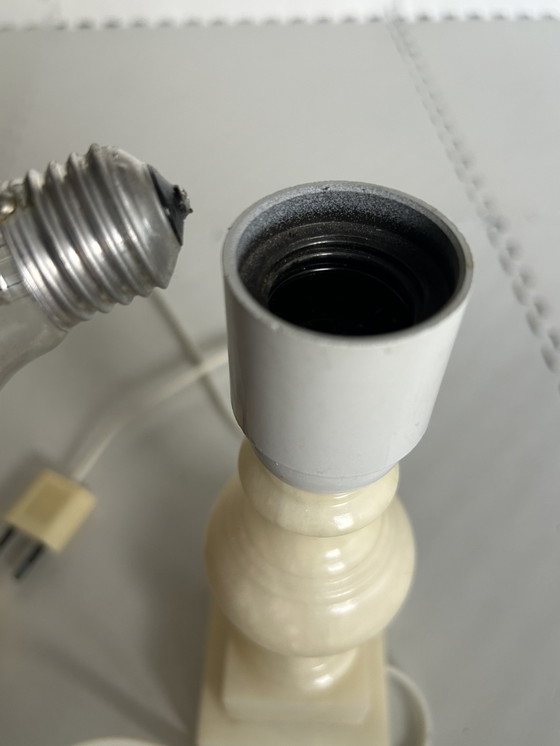 Image 1 of Table Lamp Marble Pink English Style '50 - '70 Vintage