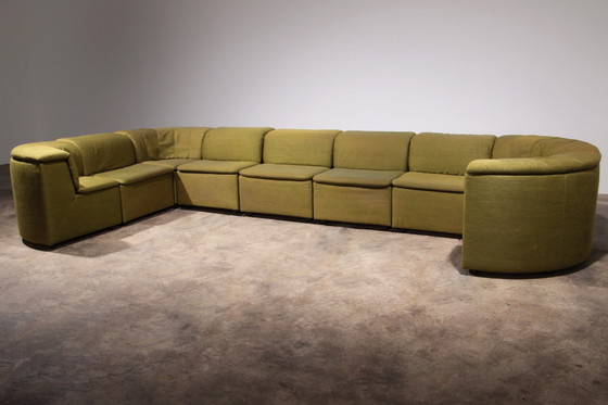 Image 1 of Durlet 9-Piece Modular Bench In Luxury Green De Ploeg Fabric, 1970