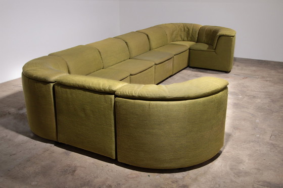 Image 1 of Durlet 9-Piece Modular Bench In Luxury Green De Ploeg Fabric, 1970