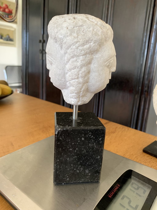 Marble Head on Pedestal