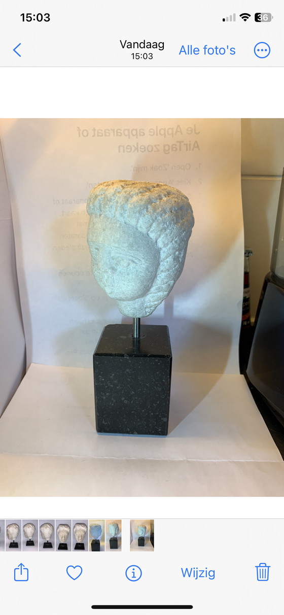 Image 1 of Marble Head on Pedestal