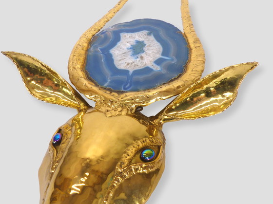 Image 1 of Applique sculpture lumineuse brutaliste gazelle