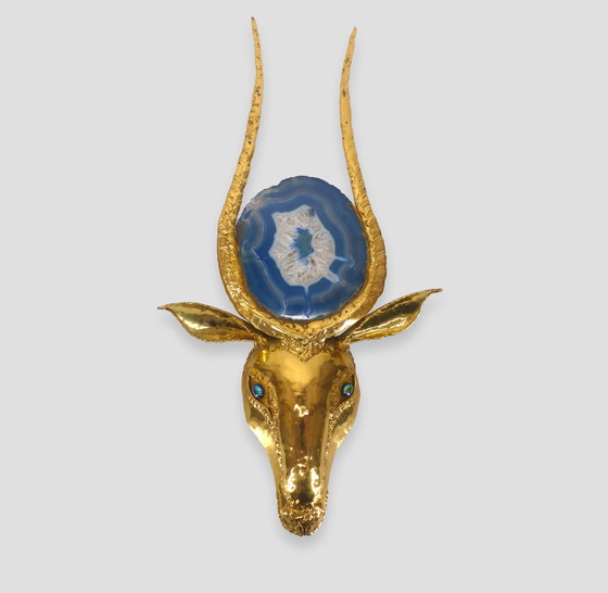 Image 1 of Applique sculpture lumineuse brutaliste gazelle