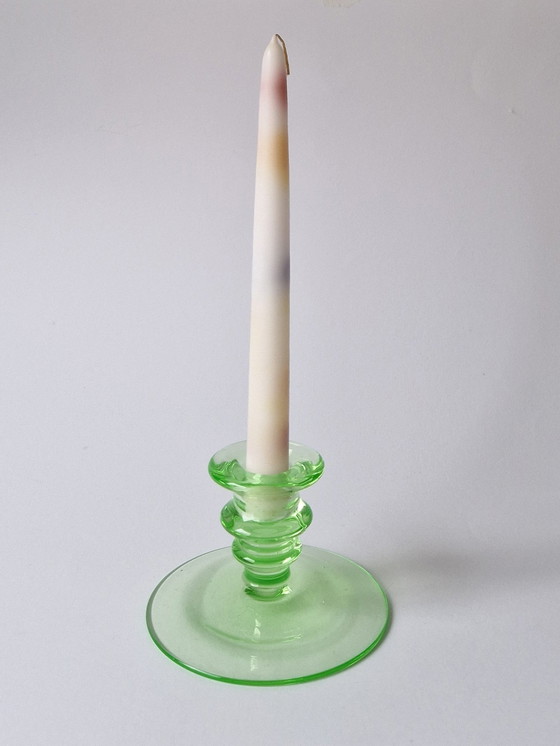 Image 1 of Candelabro Art Déco verde