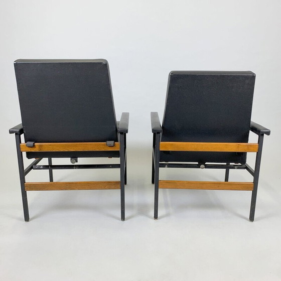 Image 1 of Pair of vintage adjustable metal armchairs, Czechoslovakia 1970