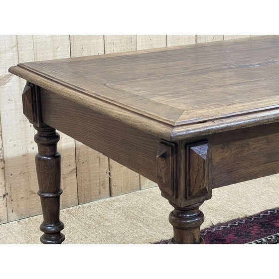 Image 1 of Vintage oak desk table with 1 drawer, 1930