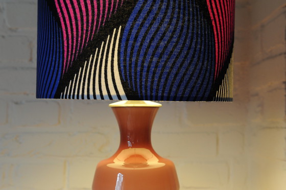 Image 1 of The Rupel purple mouth-blown glass table lamp with new handmade lampshade