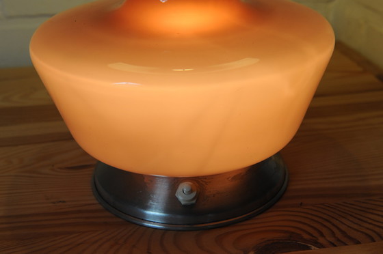 Image 1 of The Rupel purple mouth-blown glass table lamp with new handmade lampshade