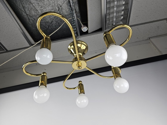 Image 1 of Ceiling lamp in brass with 5 arms