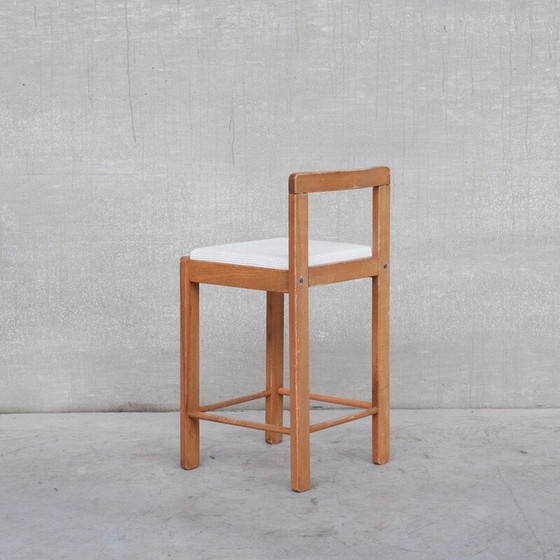 Image 1 of Set of 4 mid-century French wooden bar stools, 1960s