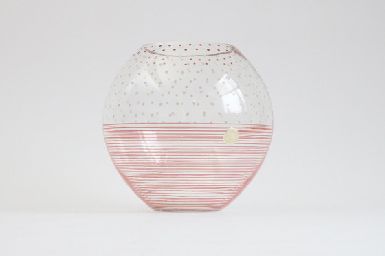 Image 1 of Karel Heller Red Dotted Vase For V.G.N, Belgium 1930S