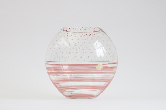 Image 1 of Karel Heller Red Dotted Vase For V.G.N, Belgium 1930S