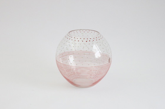 Image 1 of Karel Heller Red Dotted Vase For V.G.N, Belgium 1930S