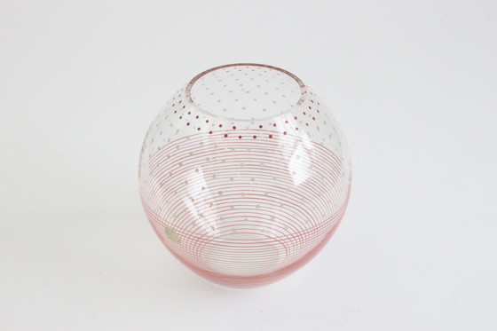 Image 1 of Karel Heller Red Dotted Vase For V.G.N, Belgium 1930S