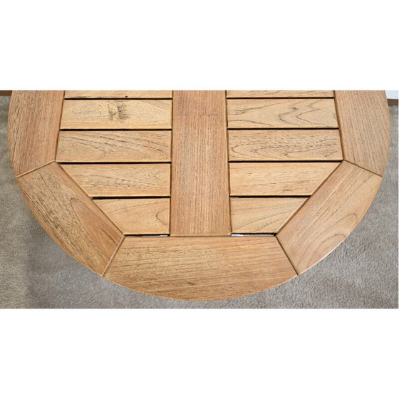 Image 1 of Pair of vintage bistro tables in ash and cast aluminum by Roland Vlaemynck