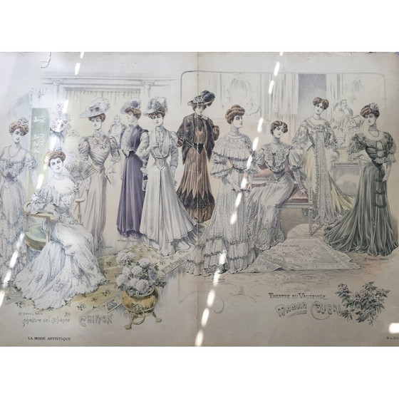 Image 1 of Dipinto d'epoca con cornice in legno dorato, Francia