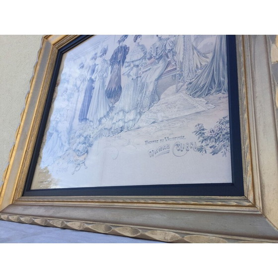 Image 1 of Dipinto d'epoca con cornice in legno dorato, Francia