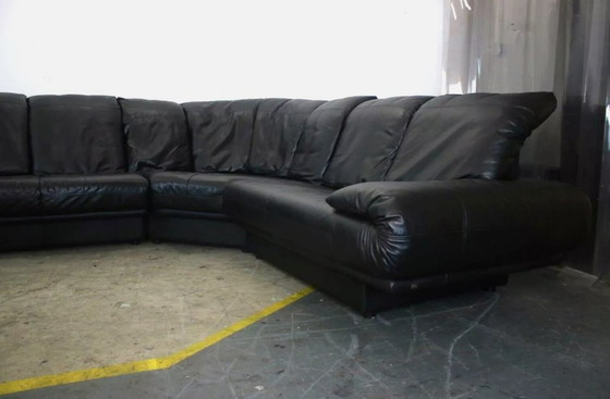 Image 1 of Rolf Benz model Ak 345 corner sofa designer leather sofa blackrolf Benz model Ak 345 corner sofa designer leather sofa black