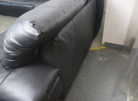 Image 1 of Rolf Benz model Ak 345 corner sofa designer leather sofa blackrolf Benz model Ak 345 corner sofa designer leather sofa black