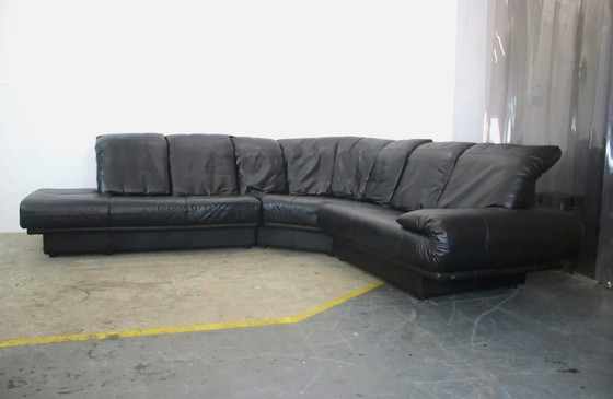 Image 1 of Rolf Benz model Ak 345 corner sofa designer leather sofa blackrolf Benz model Ak 345 corner sofa designer leather sofa black