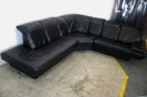 Image 1 of Rolf Benz model Ak 345 corner sofa designer leather sofa blackrolf Benz model Ak 345 corner sofa designer leather sofa black