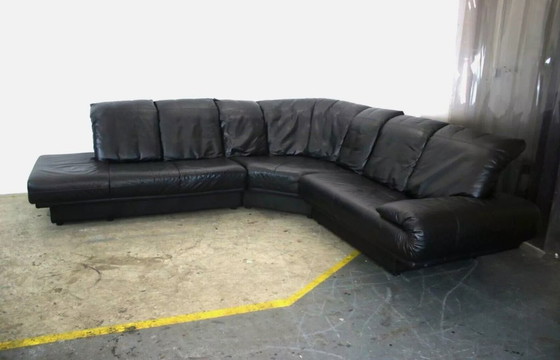 Image 1 of Rolf Benz model Ak 345 corner sofa designer leather sofa blackrolf Benz model Ak 345 corner sofa designer leather sofa black