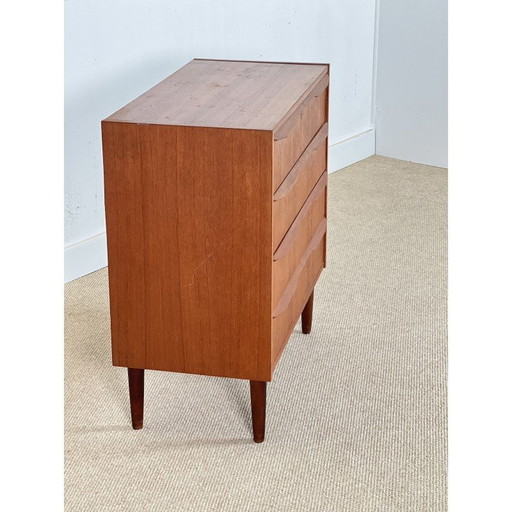 Cómoda vintage de chapa de teca de Johannes Larsen, Dinamarca, 1960