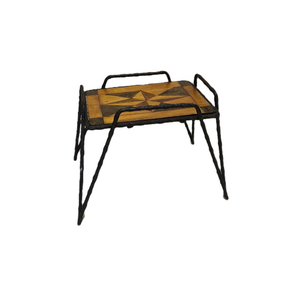 Image 1 of French Trench Art Side Table Wo2, 1940s