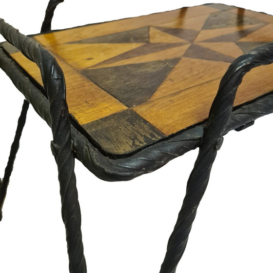 Image 1 of French Trench Art Side Table Wo2, 1940s