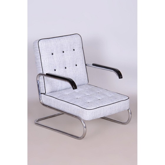 Image 1 of Pair of vintage Bauhaus armchairs in chrome-plated steel tube and wood for Mücke-Melder, Czechoslovakia 1930