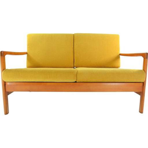 Vintage yellow teak BZ bench seat