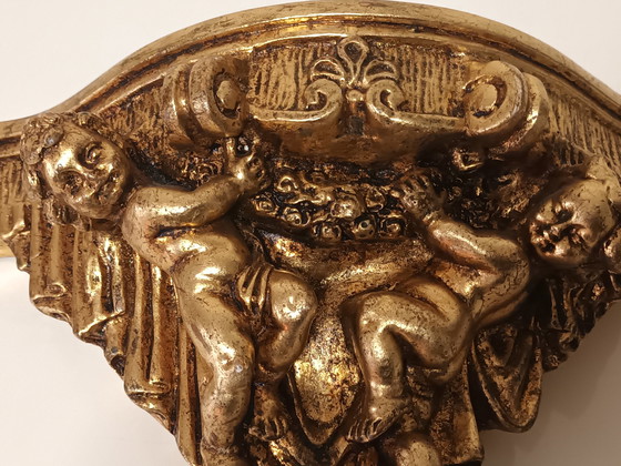 Image 1 of Gilded Crested Mirror