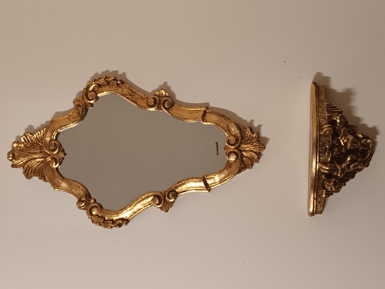 Image 1 of Gilded Crested Mirror