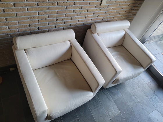 Image 1 of 2x Natuzzi Swivel Club Arm Chair