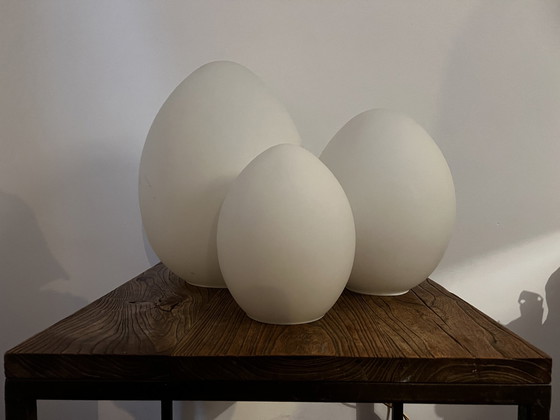 Image 1 of 3x Opaline Vianne Domec Egg Lamps