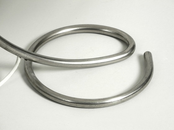 Image 1 of Large Mid Century Metal Table Lamp With Plastic Shade By Schanzenbach Germany