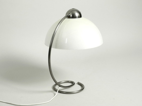 Image 1 of Large Mid Century Metal Table Lamp With Plastic Shade By Schanzenbach Germany