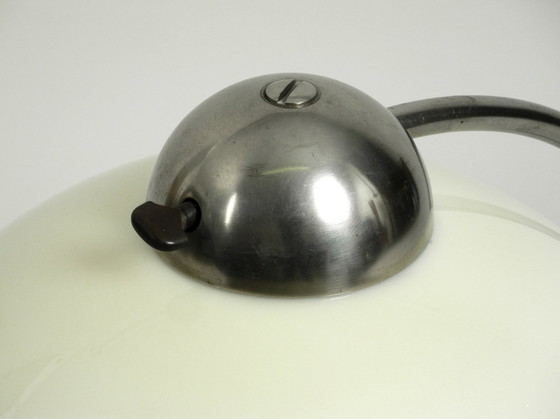 Image 1 of Large Mid Century Metal Table Lamp With Plastic Shade By Schanzenbach Germany