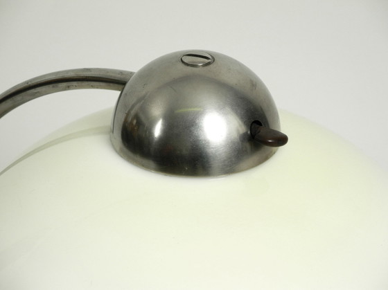 Image 1 of Large Mid Century Metal Table Lamp With Plastic Shade By Schanzenbach Germany