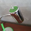 Lampada da scrivania Bauhaus verde con cromo anni '50