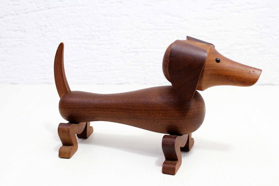 Image 1 of Solid teak dachshund by Kay Bojesen. First edition from 1950