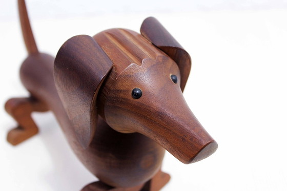 Image 1 of Solid teak dachshund by Kay Bojesen. First edition from 1950