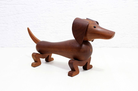 Image 1 of Solid teak dachshund by Kay Bojesen. First edition from 1950