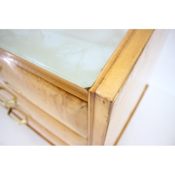 Image 1 of Vintage chest of drawers with glass shelf, Italy 1960