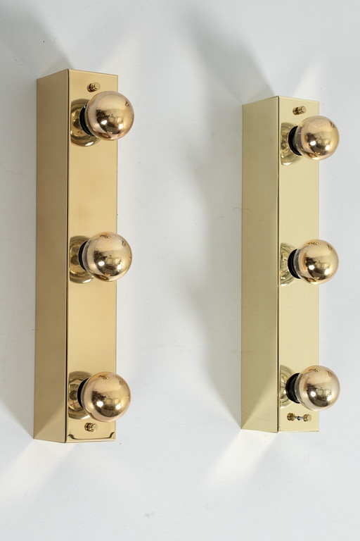 Set di 2 lampade a specchio in ottone