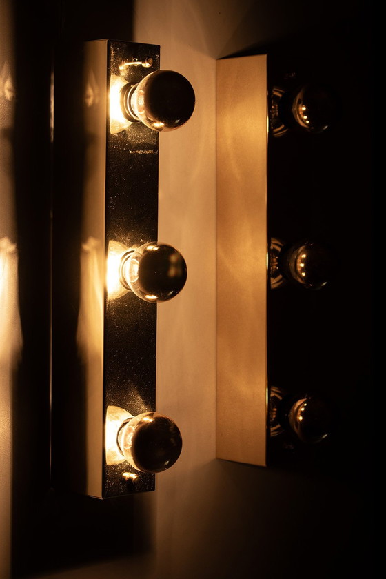 Image 1 of Set di 2 lampade a specchio in ottone