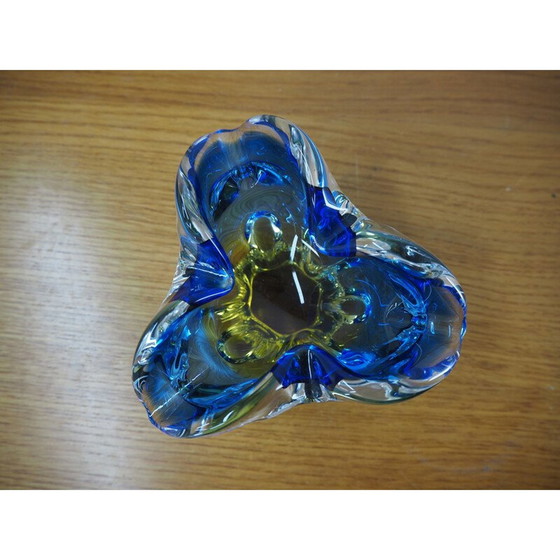 Image 1 of Posacenere in vetro artistico vintage di Josef Hospodka per Chribska Glassworks, anni '60