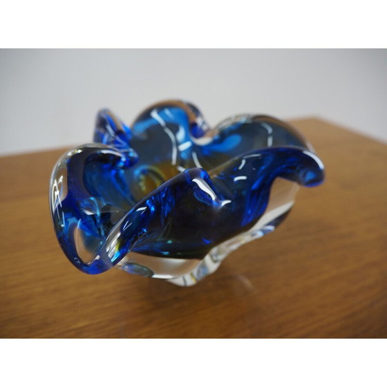 Image 1 of Posacenere in vetro artistico vintage di Josef Hospodka per Chribska Glassworks, anni '60