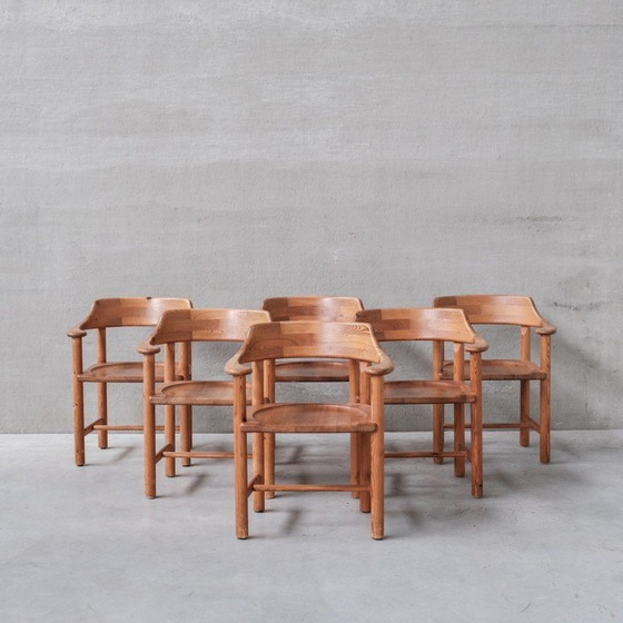 Image 1 of Set of 6 vintage pine chairs by Rainer Daumiller, Denmark 1960