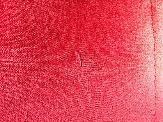 Image 1 of Mid - Century Sofa Vintage Couch 1960s Red Retro Velvet